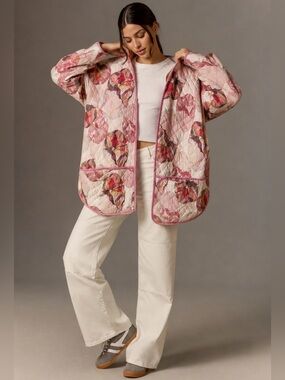 Anthropologie Watercolor Floral Kimono jacket